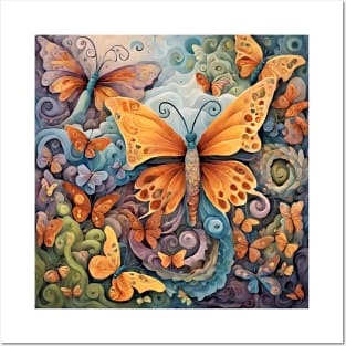 butterfly landscape Posters and Art